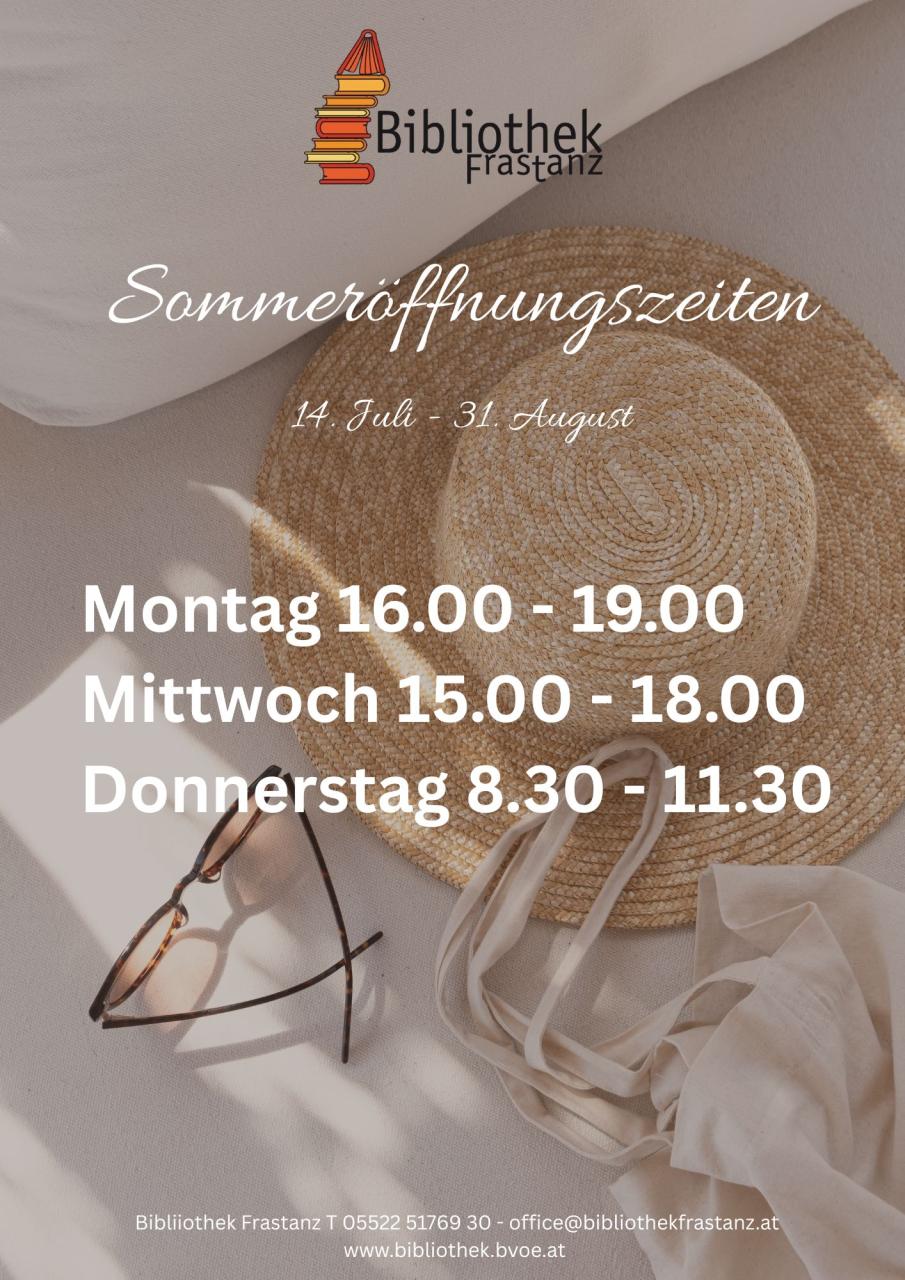 Sommeröffnungszeiten