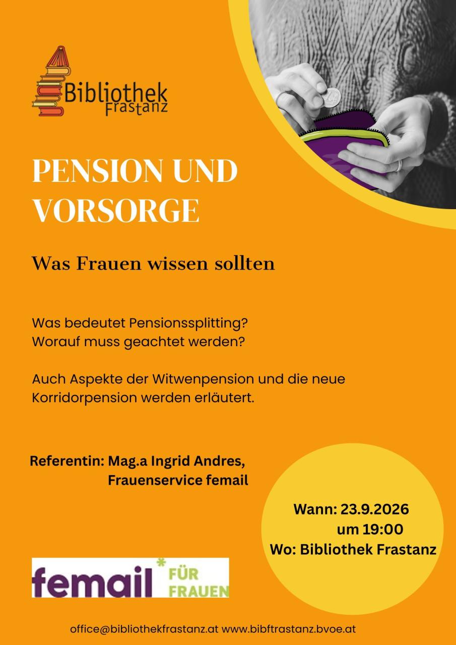 Was Frauen wissen sollten "Pensionsvortrag"