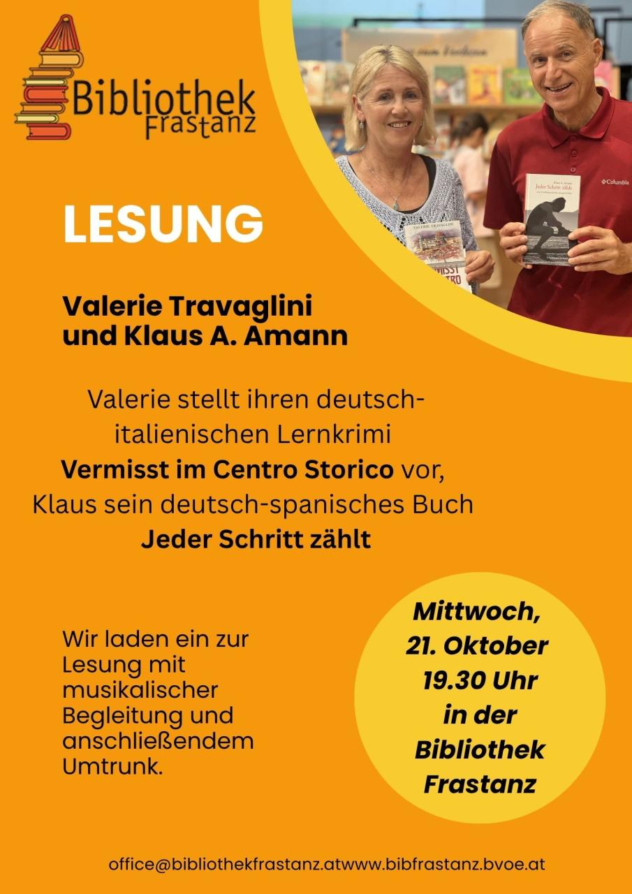 Lesung mit Valerie Travaglini und Klaus A. Amann