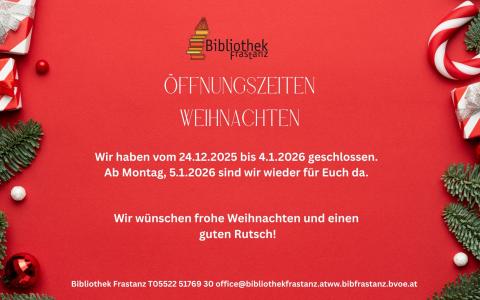 Weihnachtsöffnungszeiten